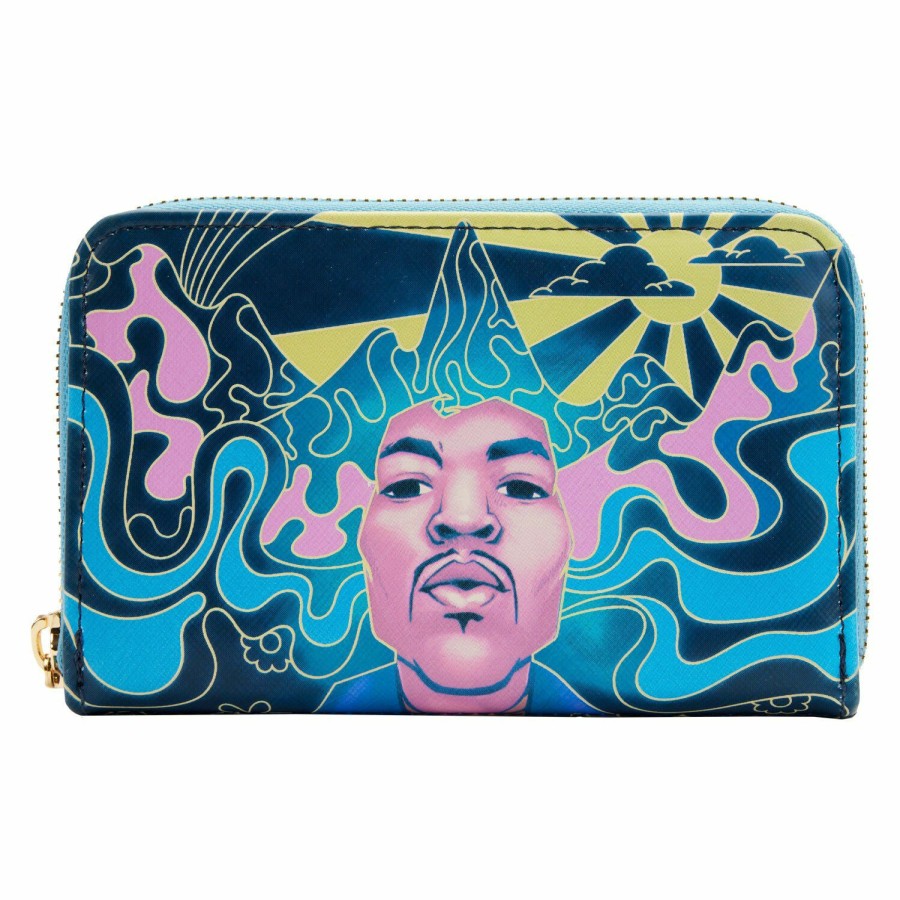 Handbags & Wallets * | Jimi Hendrix Psychedelic Glow Landscape Zip Around Wallet Loungefly Exquisite Gifts