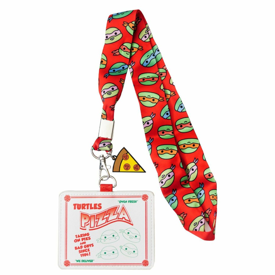 Handbags & Wallets * | Teenage Mutant Ninja Turtles Pizza Box Lanyard With Card Holder Loungefly Lower Prices