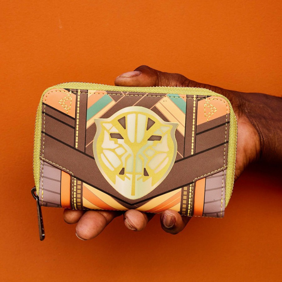 Handbags & Wallets * | Black Panther Okoye Cosplay Zip Around Wallet Loungefly Flash Sale