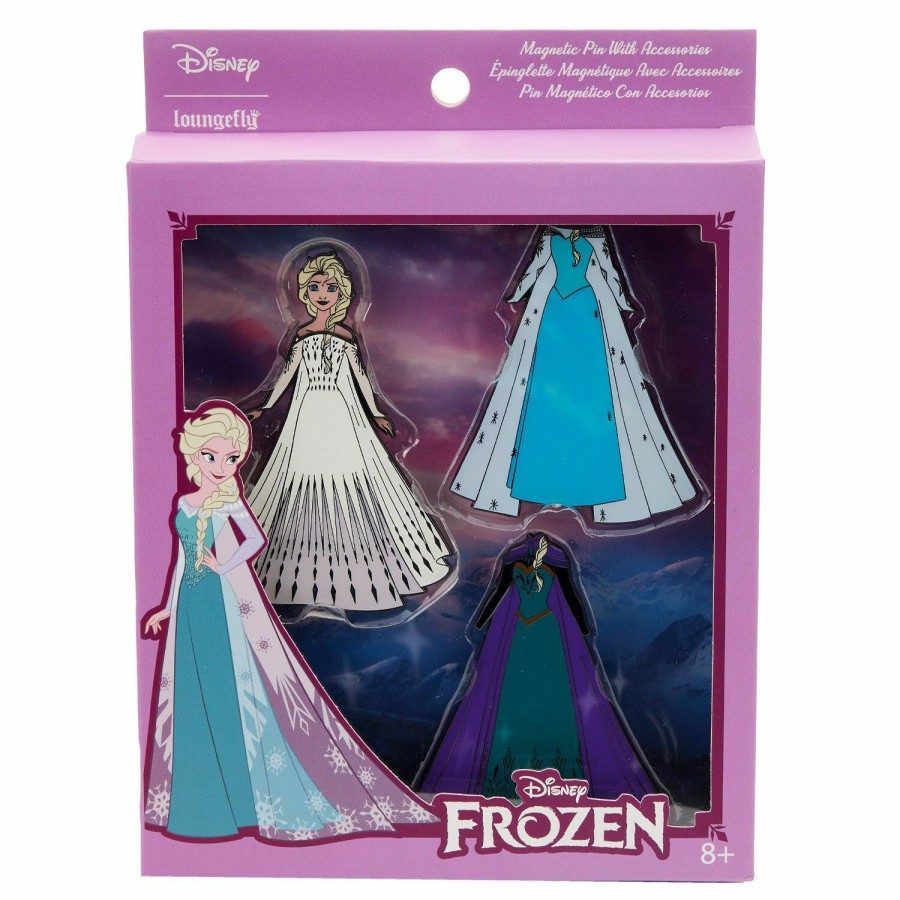 Accessories * | Elsa Paper Dolls Magnetic Pin Set Loungefly Fashionable