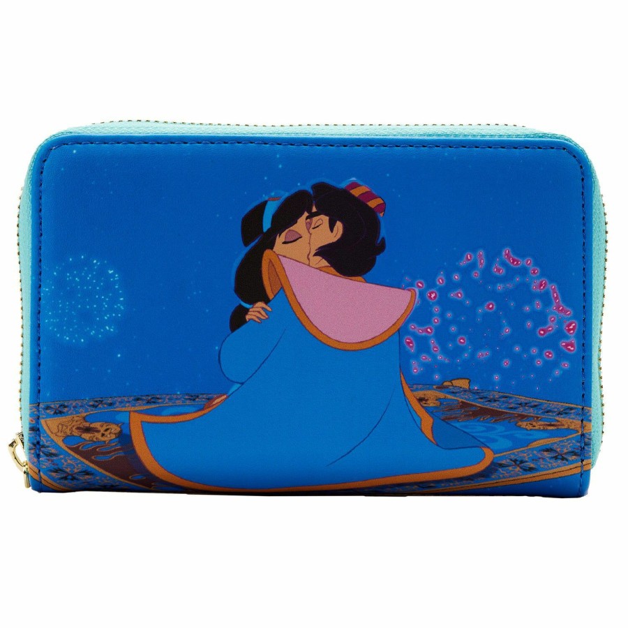 Handbags & Wallets * | Aladdin Princess Scenes Zip Around Wallet Loungefly Online Discount