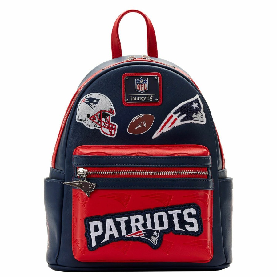 Handbags & Wallets * | Nfl New England Patriots Patches Mini Backpack Loungefly Hot Selling