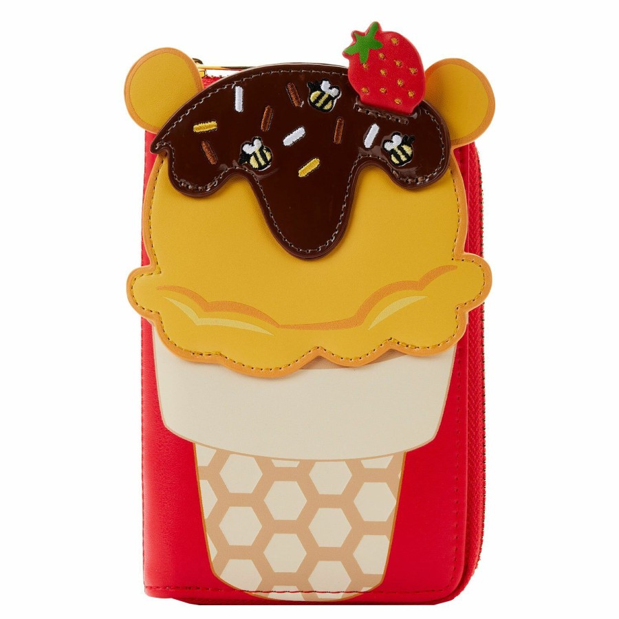 Handbags & Wallets * | Exclusive Winnie The Pooh Ice Cream Zip Around Wallet Loungefly Free Delivery