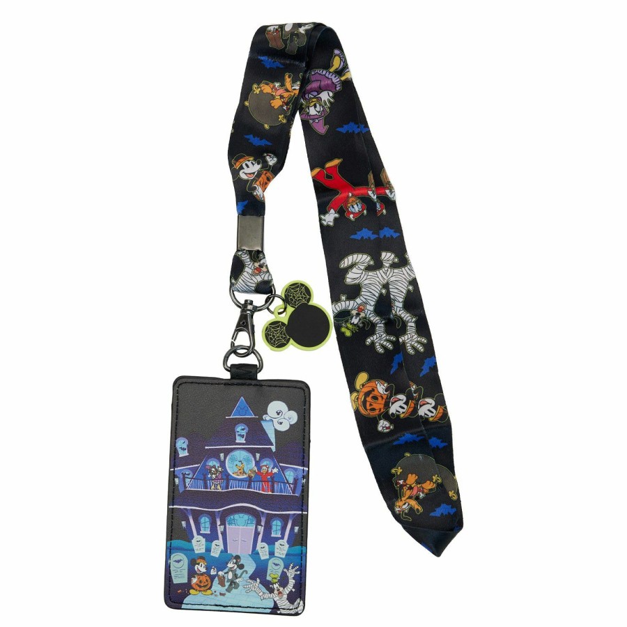 Small Accessories * | Mickey And Friends Halloween Lanyard With Card Holder Loungefly Cut Price