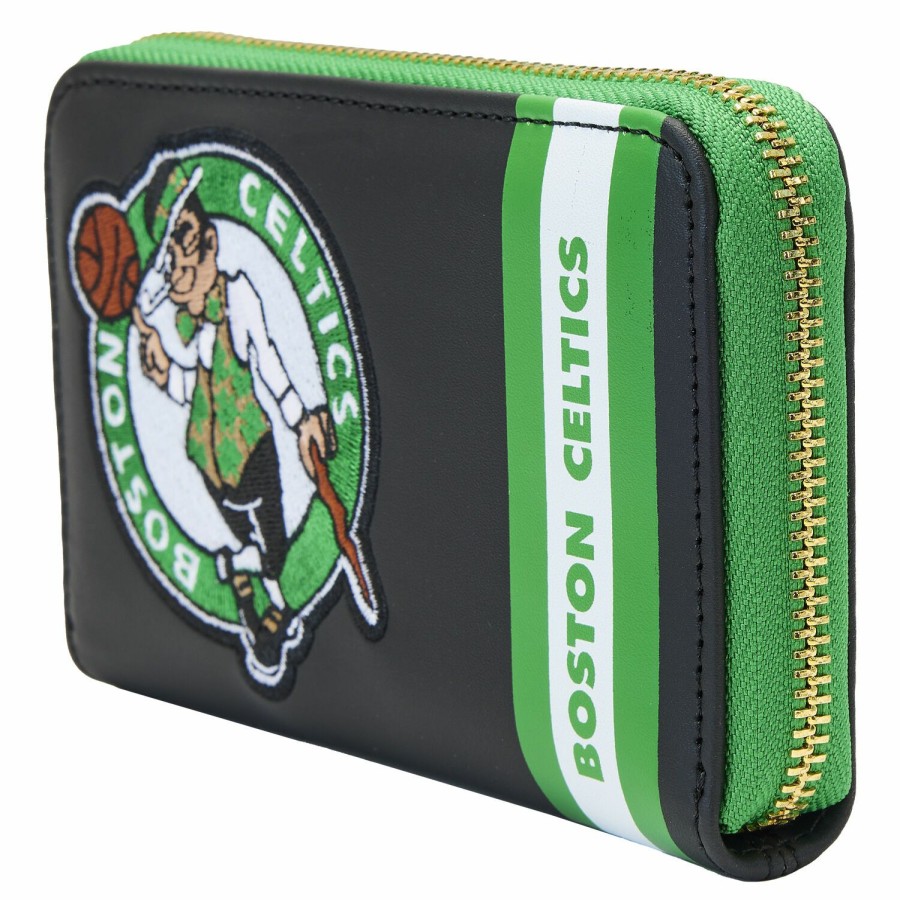 Handbags & Wallets * | Nba Boston Celtics Patch Icons Zip Around Wallet Loungefly Fire Sale