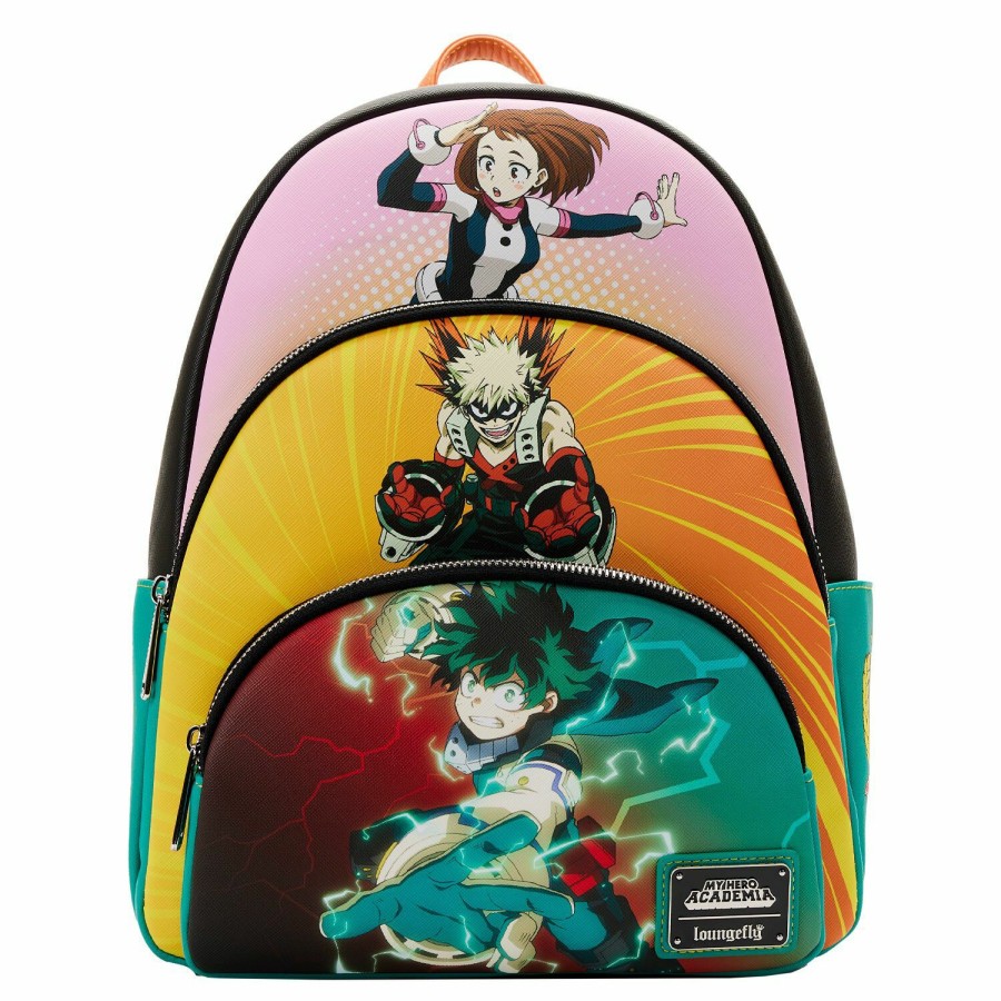 Handbags & Wallets * | My Hero Academia Triple Pocket Scene Mini Backpack Loungefly Cheap