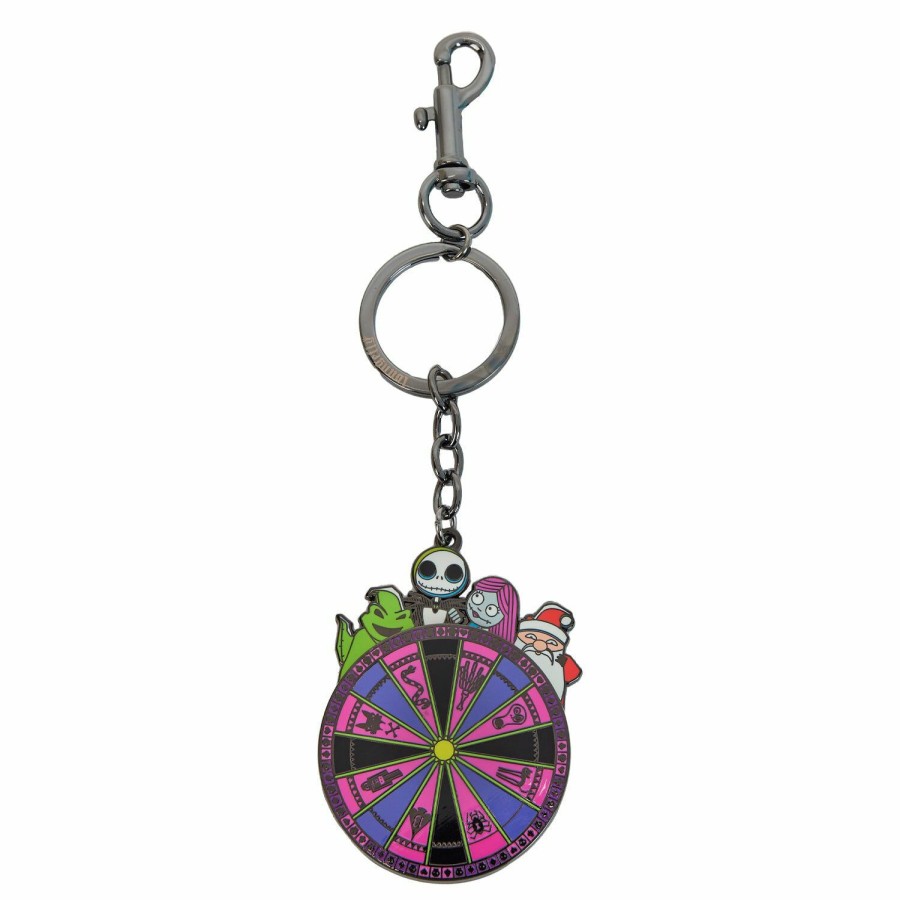 Small Accessories * | The Nightmare Before Christmas Spinning Wheel Keychain Loungefly Popular