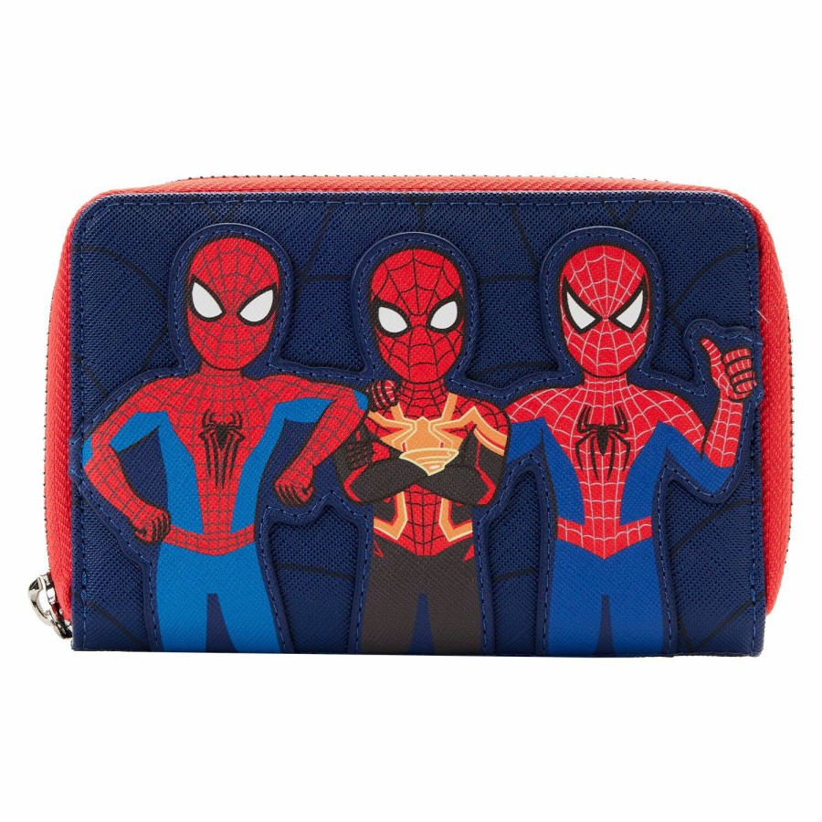 Handbags & Wallets * | Exclusive Spider-Man I Love You Guys Zip Around Wallet Loungefly Sale Online