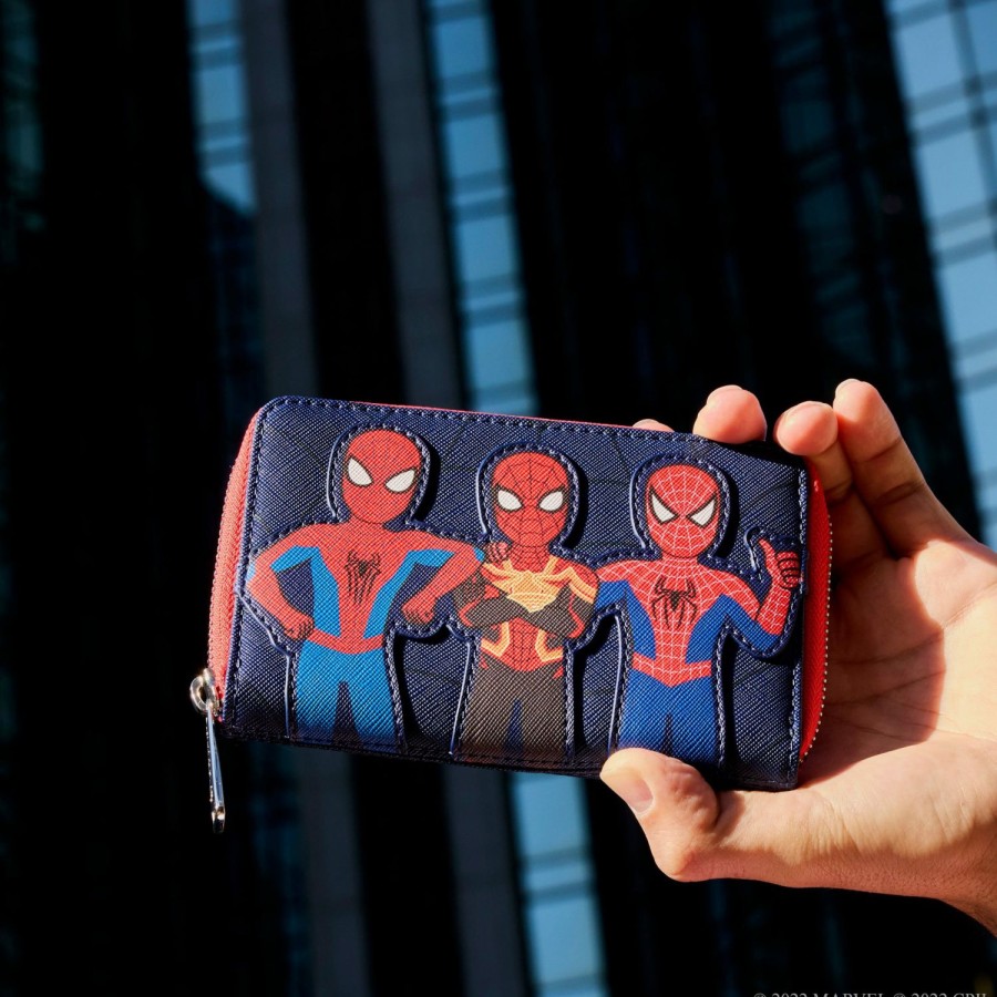 Handbags & Wallets * | Exclusive Spider-Man I Love You Guys Zip Around Wallet Loungefly Sale Online