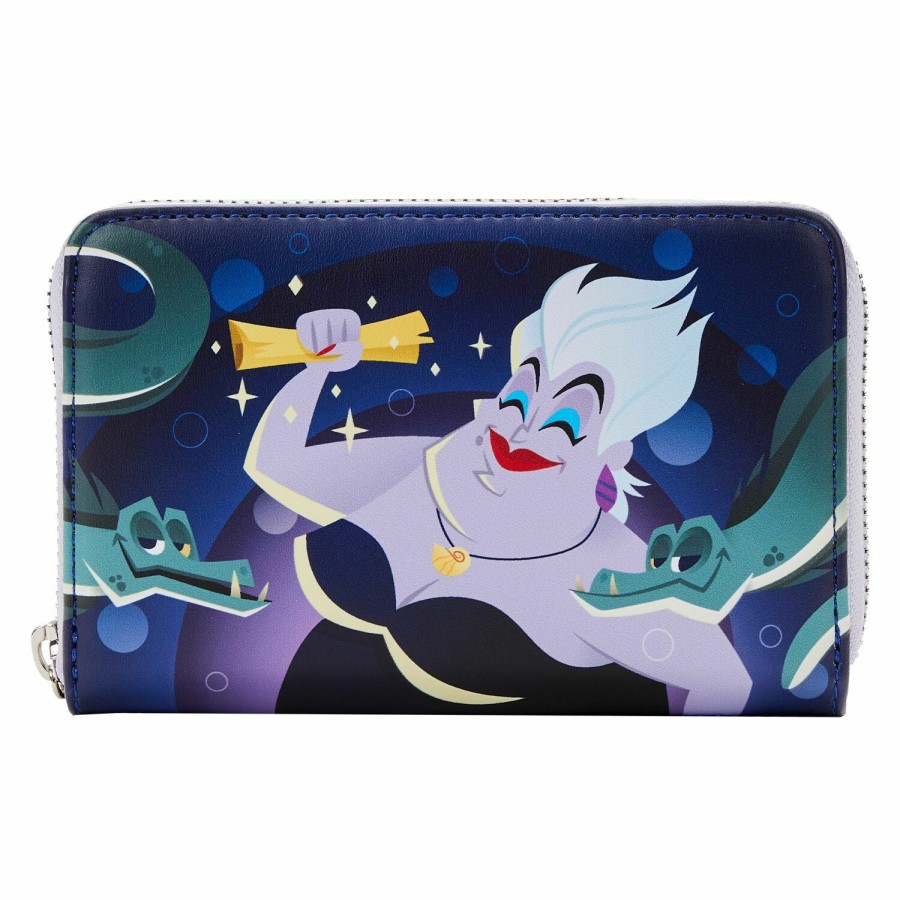 Handbags & Wallets * | The Little Mermaid Ursula Lair Glow Zip Around Wallet Loungefly Crazy Deals