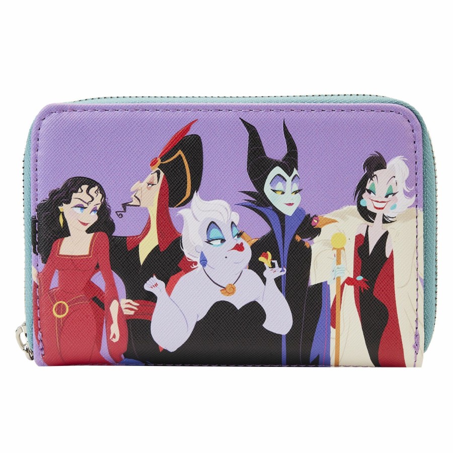 Handbags & Wallets * | Disney Villains Color Block Zip Around Wallet Loungefly Quick Delivery