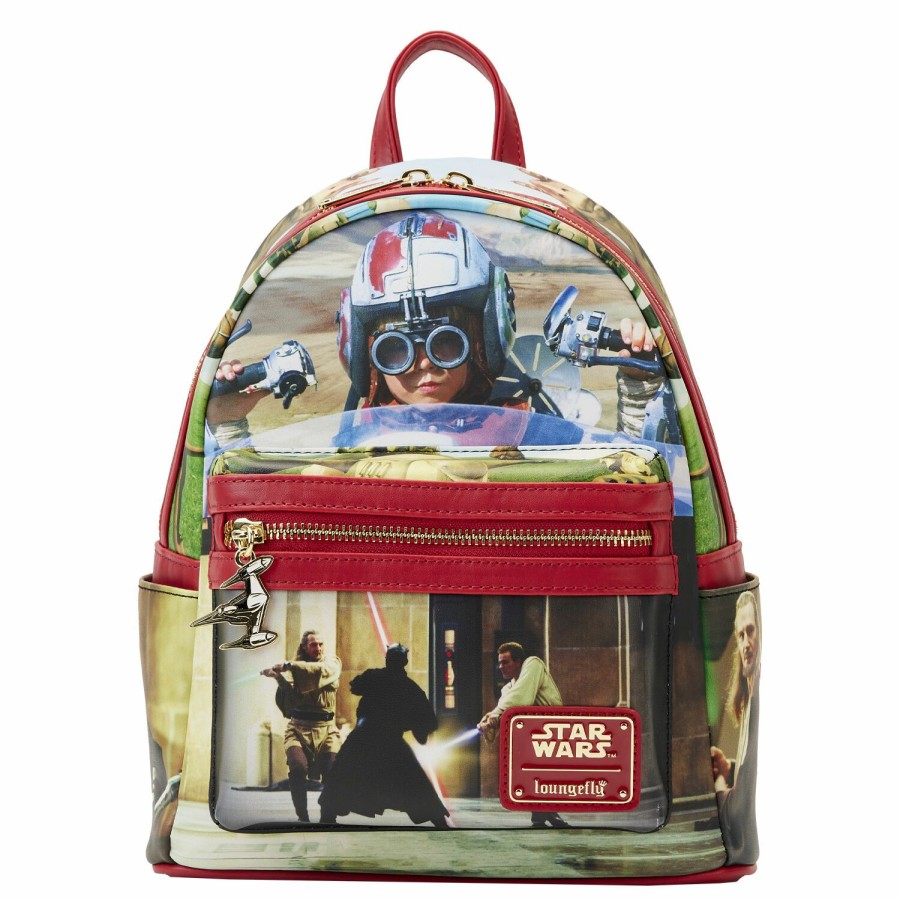 Handbags & Wallets * | Star Wars: The Phantom Menace Final Frames Mini Backpack Loungefly Outlet