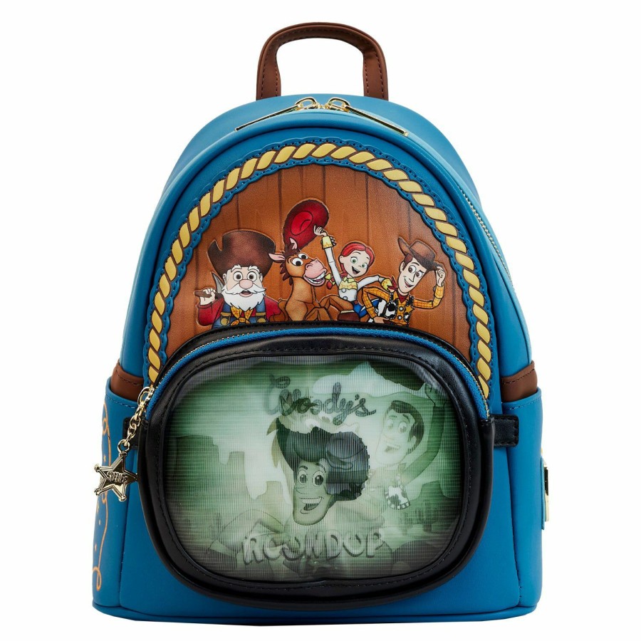 Handbags & Wallets * | Lacc Exclusive Toy Story Woody'S Round Up Lenticular Mini Backpack Loungefly New Threads