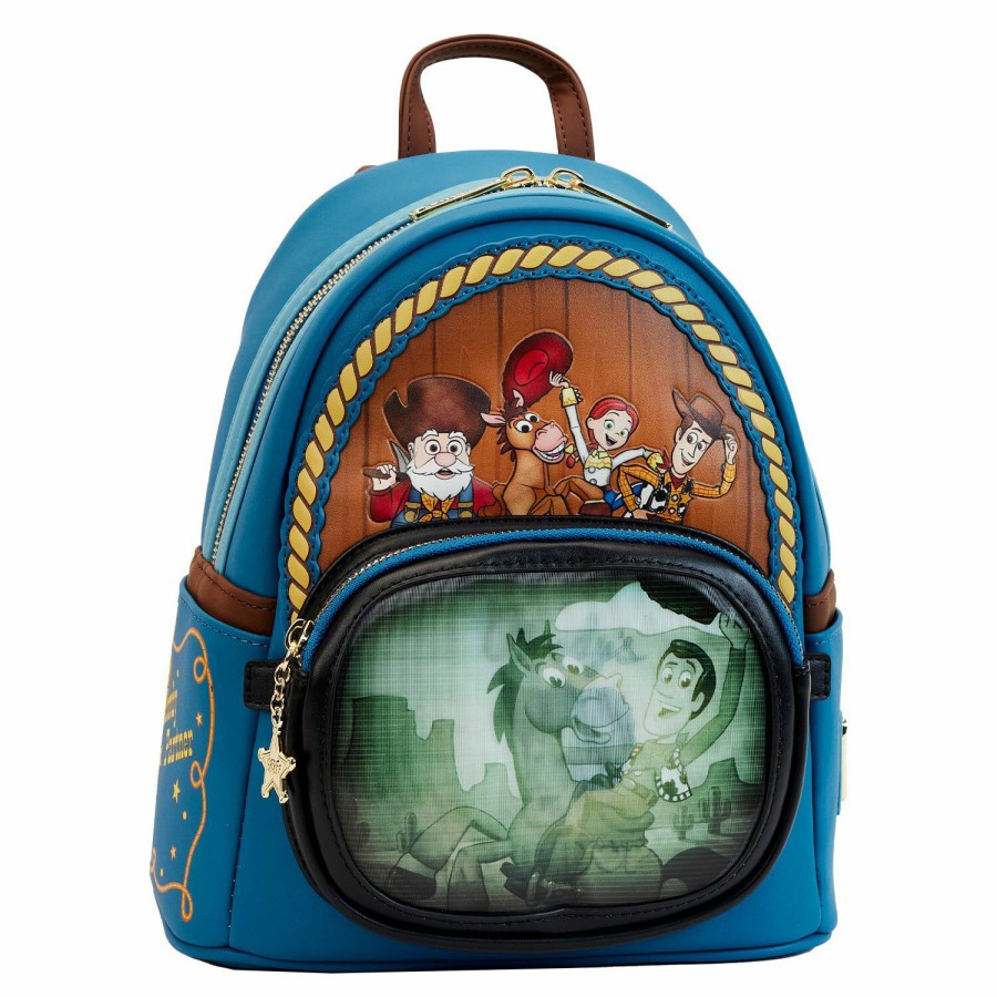 Handbags & Wallets * | Lacc Exclusive Toy Story Woody'S Round Up Lenticular Mini Backpack Loungefly New Threads