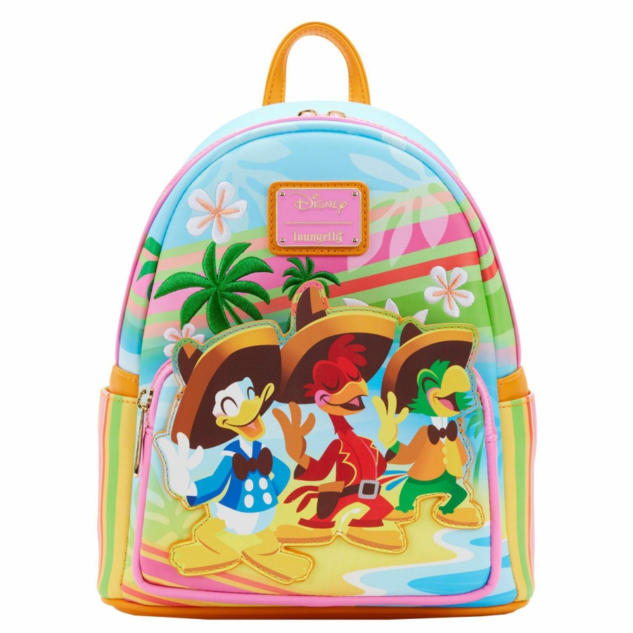 Handbags & Wallets * | Exclusive Three Caballeros Beach Scene Mini Backpack Loungefly Discount Online