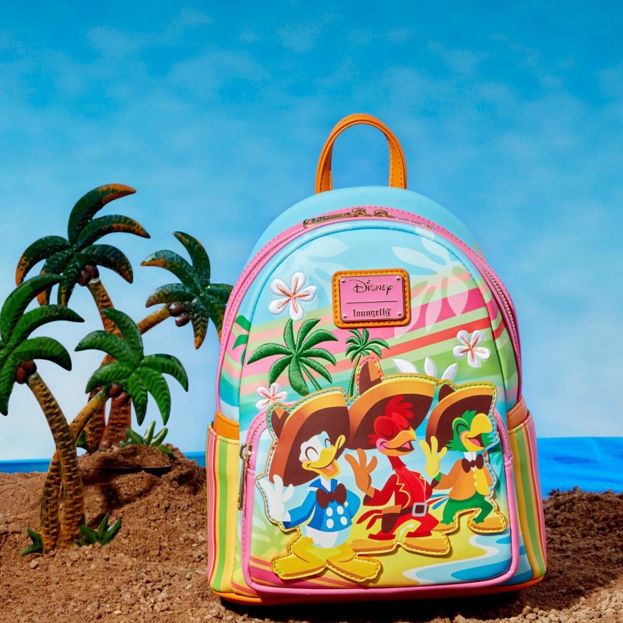 Handbags & Wallets * | Exclusive Three Caballeros Beach Scene Mini Backpack Loungefly Discount Online