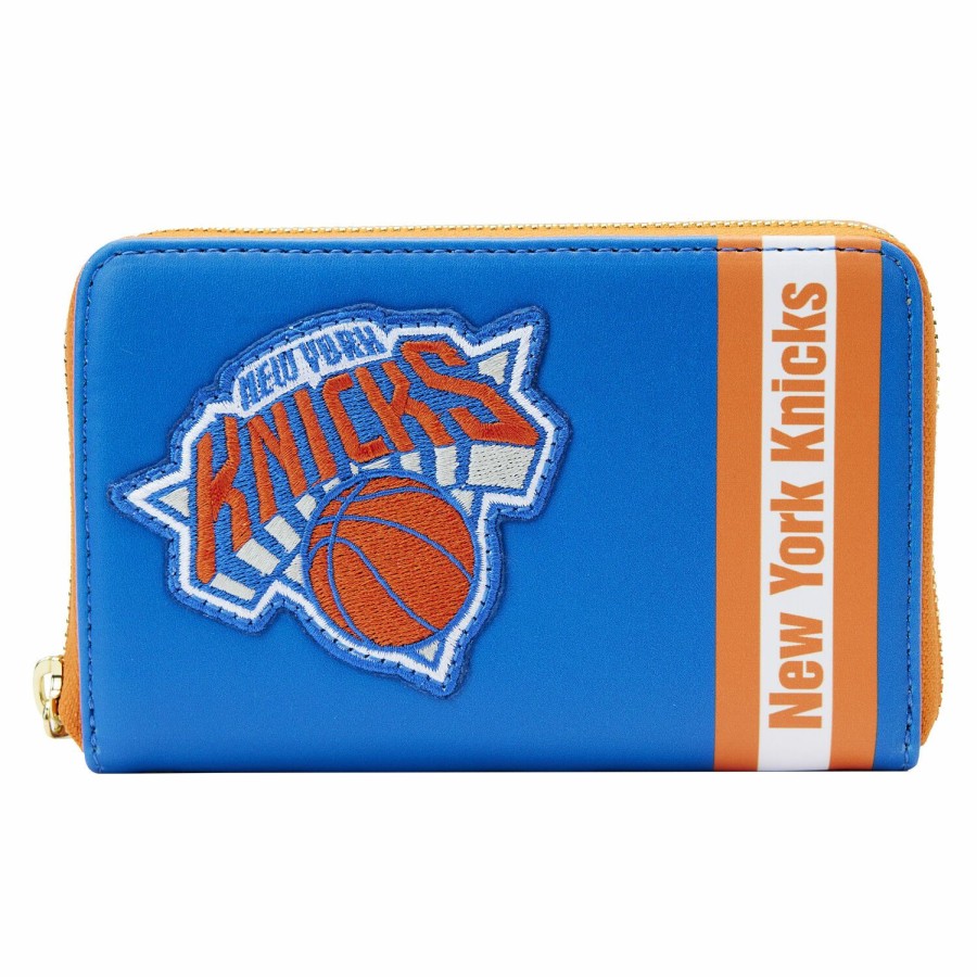 Handbags & Wallets * | Nba New York Knicks Patch Icons Zip Around Wallet Loungefly Closeout Sale