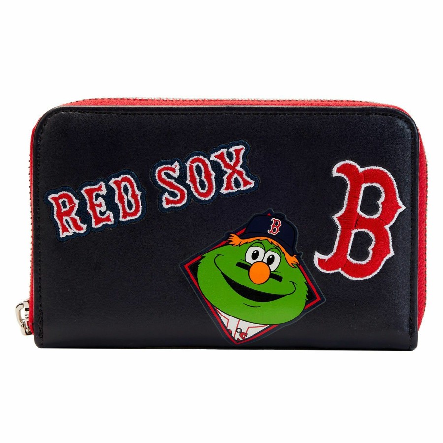 Handbags & Wallets * | Mlb Boston Red Sox Patches Zip Around Wallet Loungefly Excellent