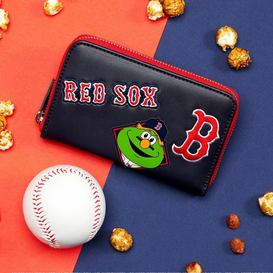 Handbags & Wallets * | Mlb Boston Red Sox Patches Zip Around Wallet Loungefly Excellent