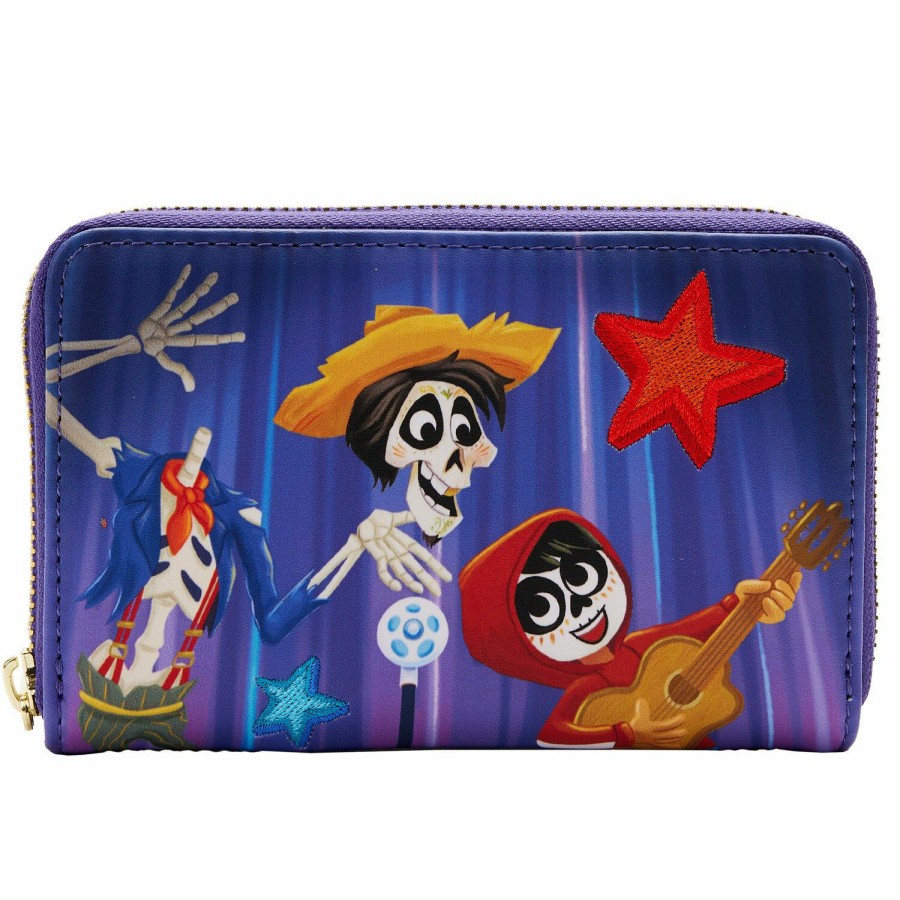 Handbags & Wallets * | Coco Miguel & Hector Performance Scene Zip Around Wallet Loungefly Free Delivery