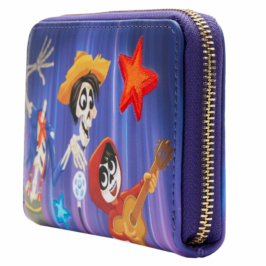 Handbags & Wallets * | Coco Miguel & Hector Performance Scene Zip Around Wallet Loungefly Free Delivery