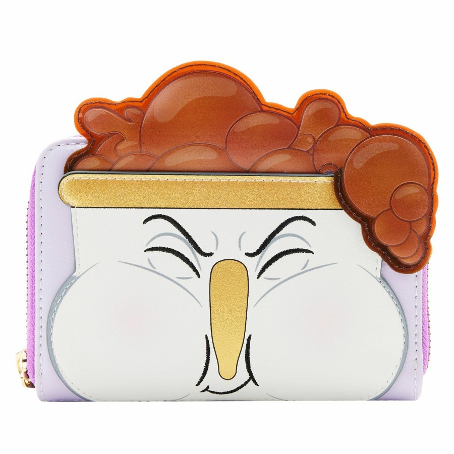 Handbags & Wallets * | Exclusive Beauty And The Beast Chip Bubbles Zip Around Wallet Loungefly Original