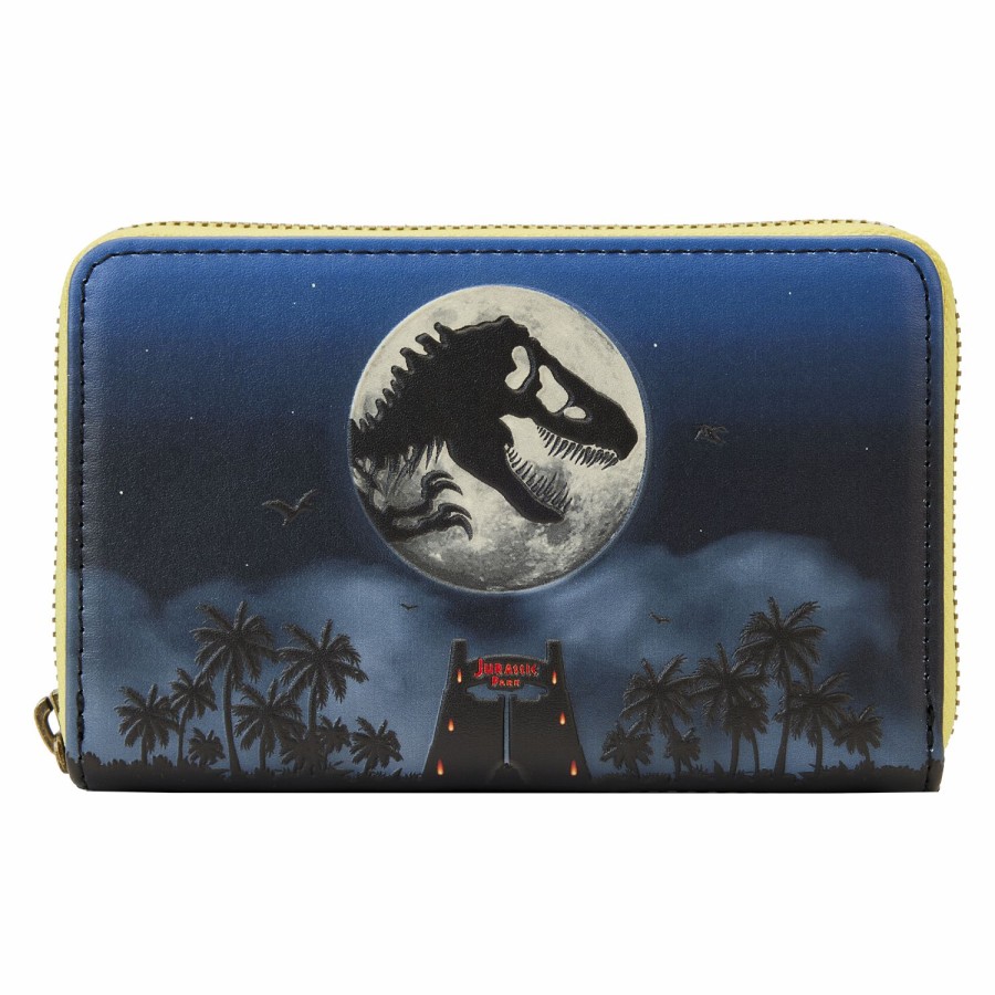 Handbags & Wallets * | Jurassic Park 30Th Anniversary Dino Moon Glow Zip Around Wallet Loungefly Best-Selling