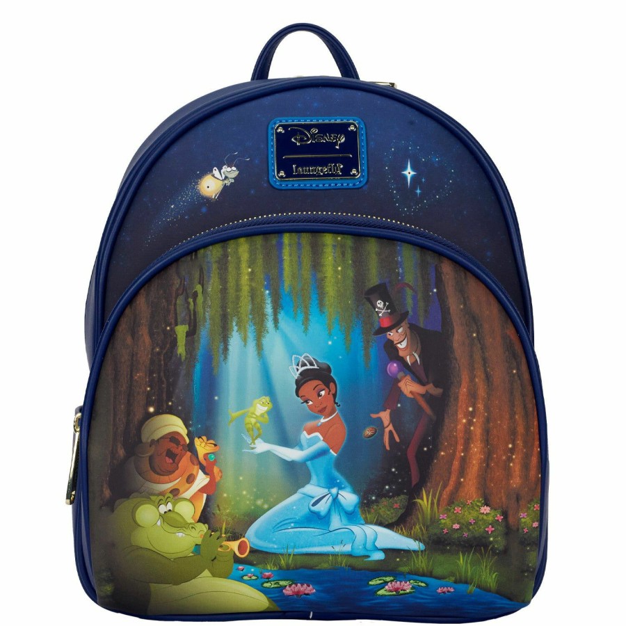 Handbags & Wallets * | Exclusive The Princess And The Frog Bayou Scene Light Up Mini Backpack Loungefly New Threads