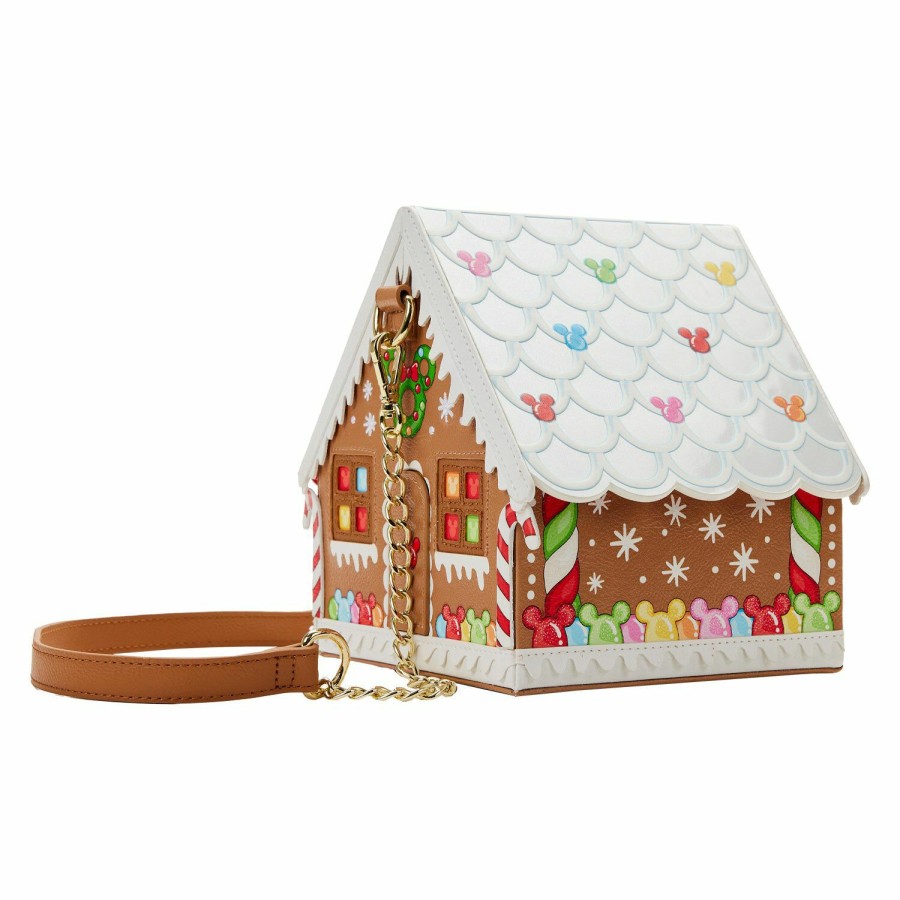 Stitch Shoppe * | Stitch Shoppe Minnie Mouse Gingerbread House Crossbody Bag Loungefly New Threads