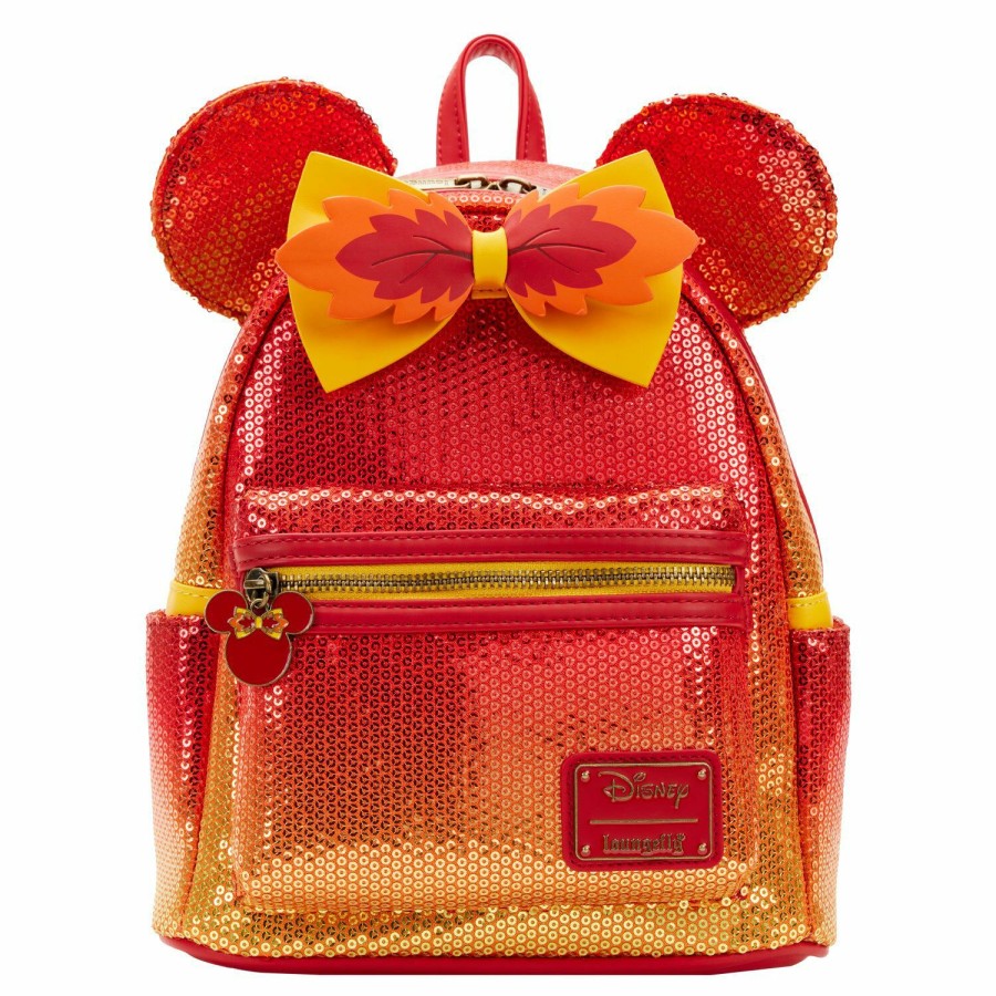 Handbags & Wallets * | Exclusive Disney Fall Sequin Minnie Mouse Ombre Mini Backpack Loungefly Featured