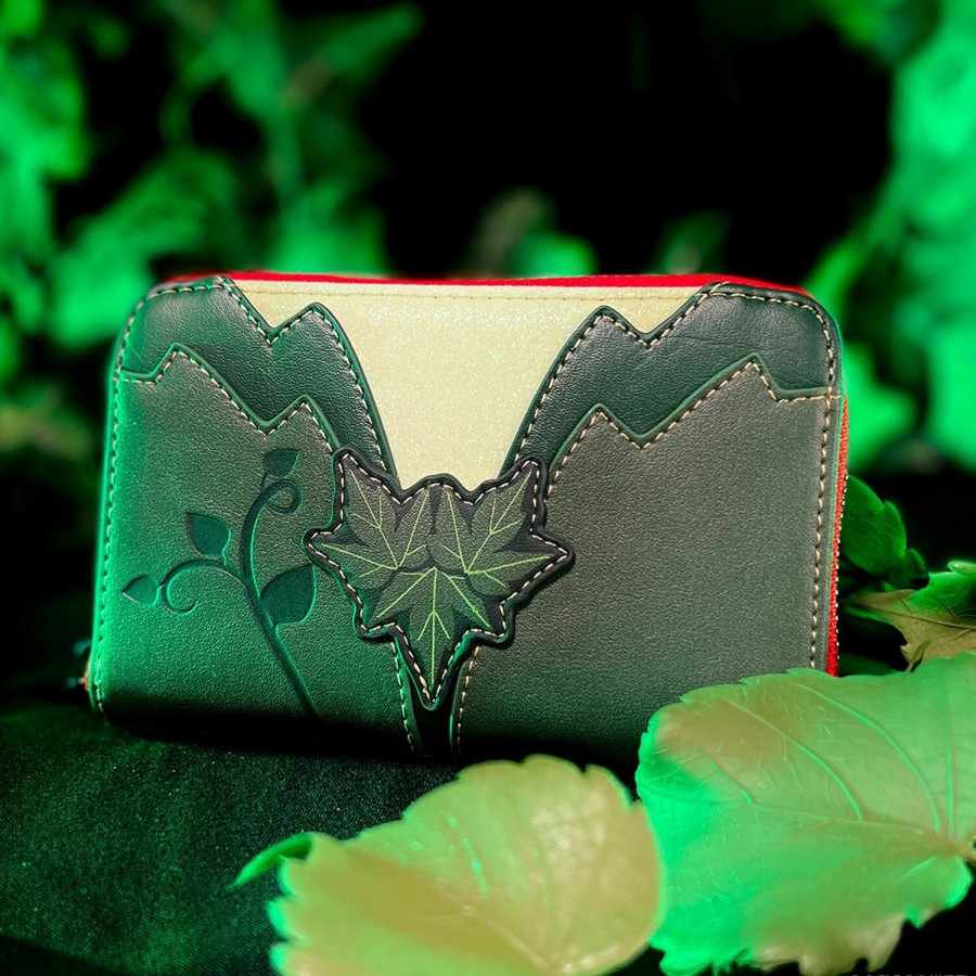 Handbags & Wallets * | Exclusive Poison Ivy Glow In The Dark Cosplay Zip Around Wallet Loungefly Cheap Online