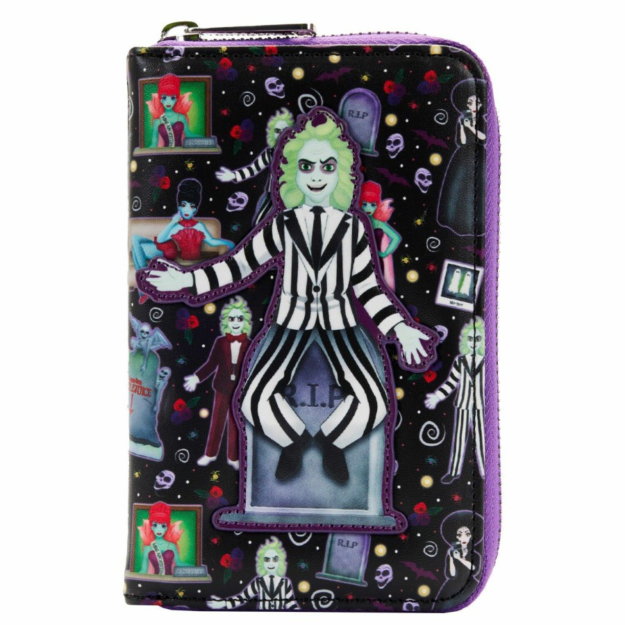 Handbags & Wallets * | Beetlejuice Icons Zip Around Wallet Loungefly Outlet