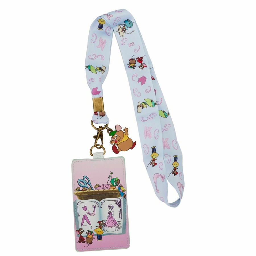 Small Accessories * | Cinderella Making A Lovely Dress For Cinderelly Lanyard With Card Holder Loungefly Excellent Quality