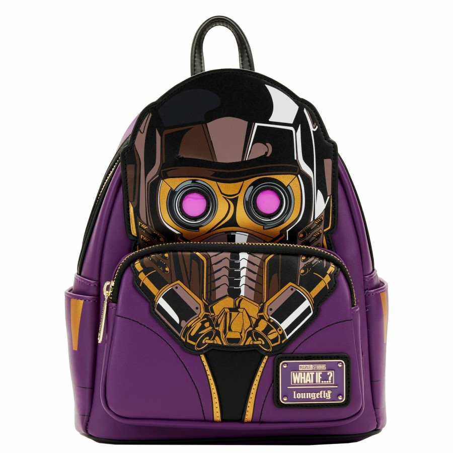 Handbags & Wallets * | Nycc Exclusive What If… Star-Lord T'Challa Cosplay Light Up Mini Backpack Loungefly Clearance