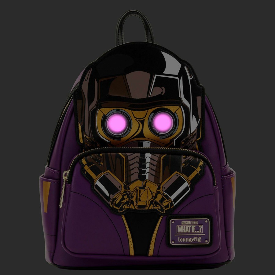 Handbags & Wallets * | Nycc Exclusive What If… Star-Lord T'Challa Cosplay Light Up Mini Backpack Loungefly Clearance