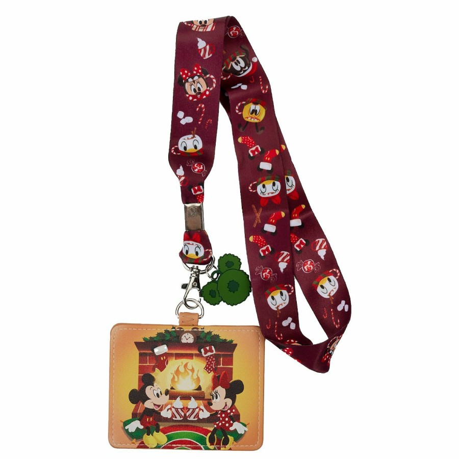 Small Accessories * | Mickey And Minnie Mouse Fireplace Coca Lanyard With Card Holder Loungefly Clearance