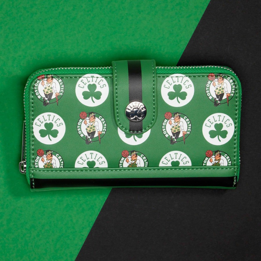 Handbags & Wallets * | Nba Boston Celtics Logo Zip Around Wallet Loungefly Promotions