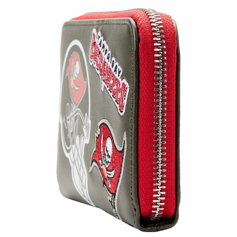 Handbags & Wallets * | Nfl Tampa Bay Buccaneers Patches Zip Around Wallet Loungefly New Arrivals