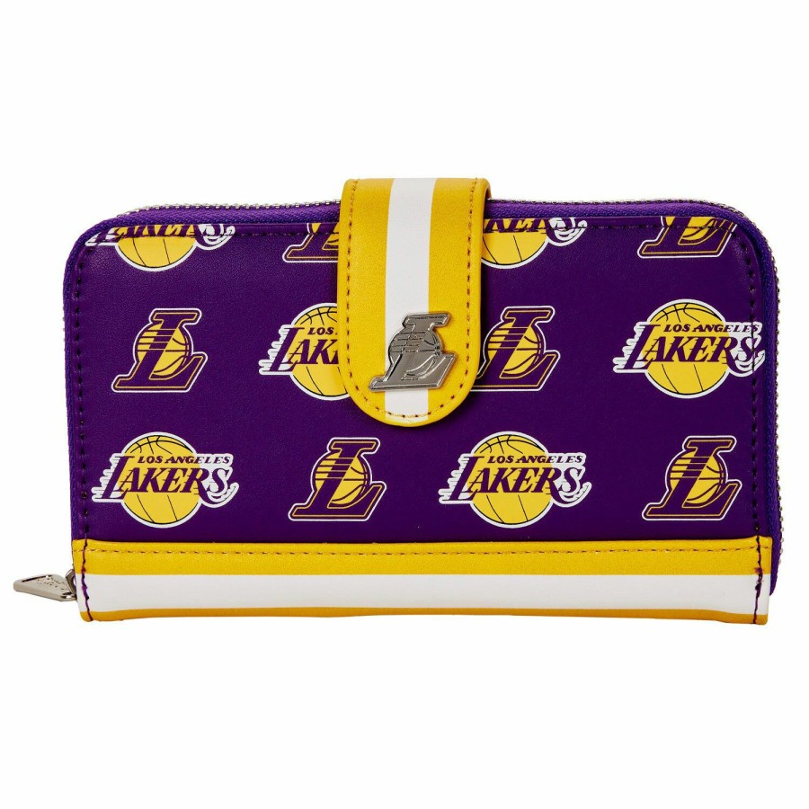 Handbags & Wallets * | Nba Los Angeles Lakers Zip Around Wallet Loungefly Sale