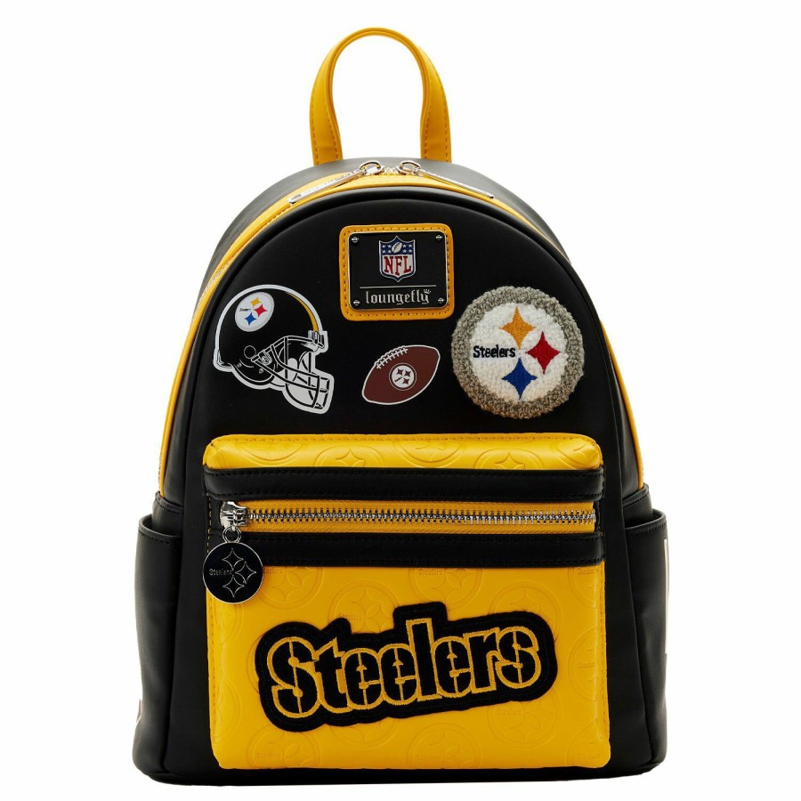 Handbags & Wallets * | Nfl Pittsburgh Steelers Patches Mini Backpack Loungefly Latest Fashion