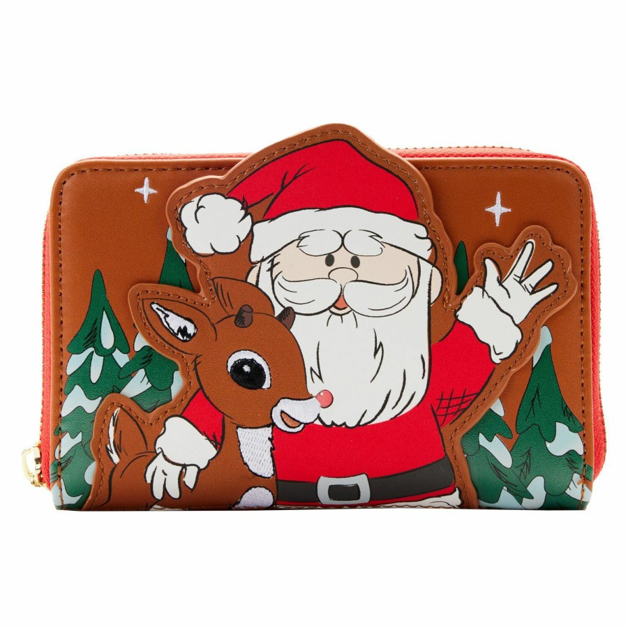 Handbags & Wallets * | Exclusive Rudolph The Red-Nosed Reindeer And Santa Cosplay Zip Around Wallet Loungefly Cheaper