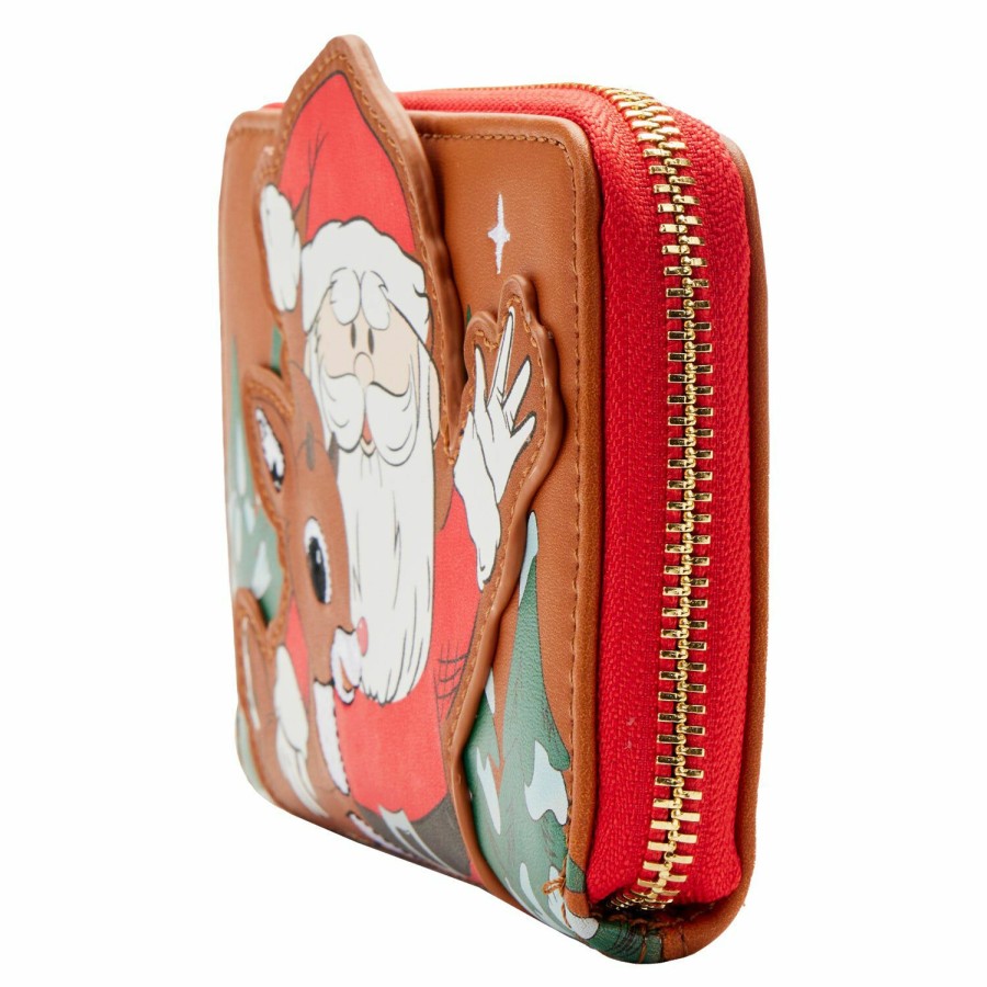 Handbags & Wallets * | Exclusive Rudolph The Red-Nosed Reindeer And Santa Cosplay Zip Around Wallet Loungefly Cheaper