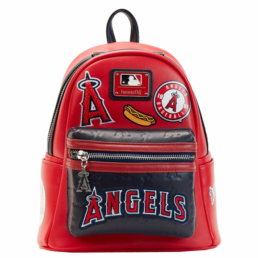 Handbags & Wallets * | Mlb La Angels Patches Mini Backpack Loungefly Online