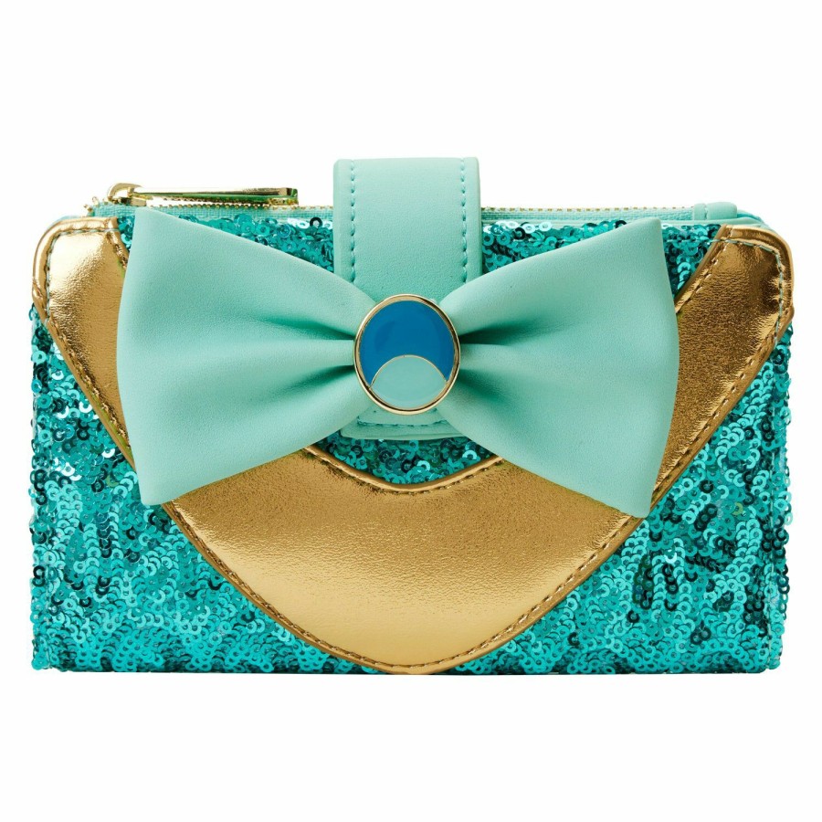 Handbags & Wallets * | Exclusive Princess Jasmine Sequin Flap Wallet Loungefly Discount Store