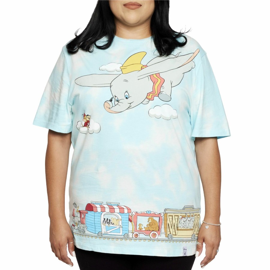 Tops * | Dumbo Train Cloud Wash Unisex Tee Loungefly Special Offers