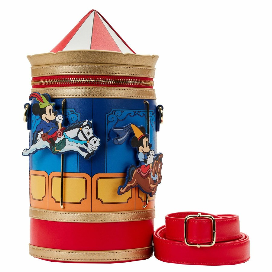 Handbags & Wallets * | Brave Little Tailor Mickey And Minnie Mouse Carousel Crossbody Bag Loungefly Top Sellers