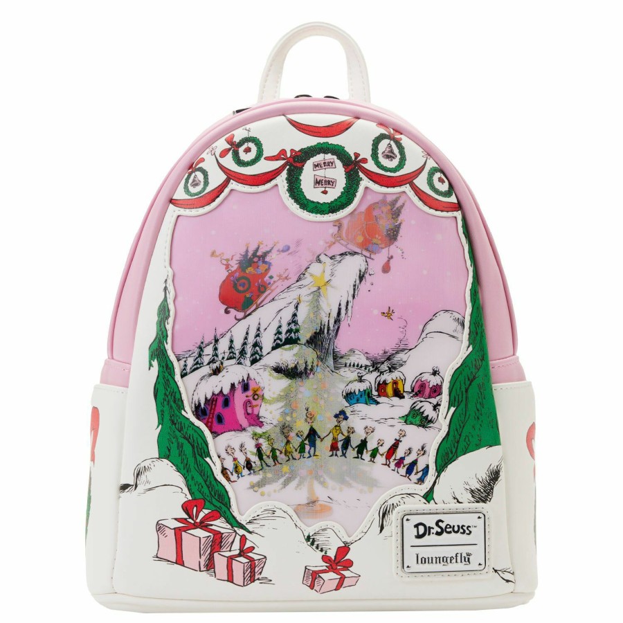 Handbags & Wallets * | Dr. Seuss' How The Grinch Stole Christmas! Lenticular Scene Mini Backpack Loungefly Fashion