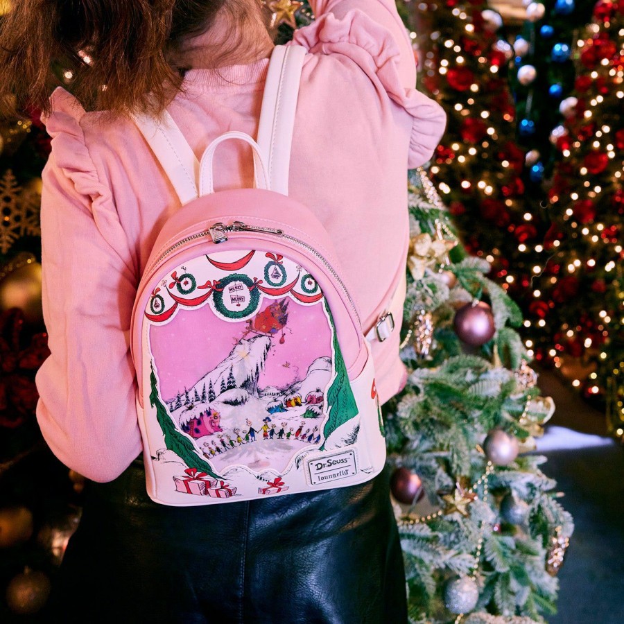 Handbags & Wallets * | Dr. Seuss' How The Grinch Stole Christmas! Lenticular Scene Mini Backpack Loungefly Fashion