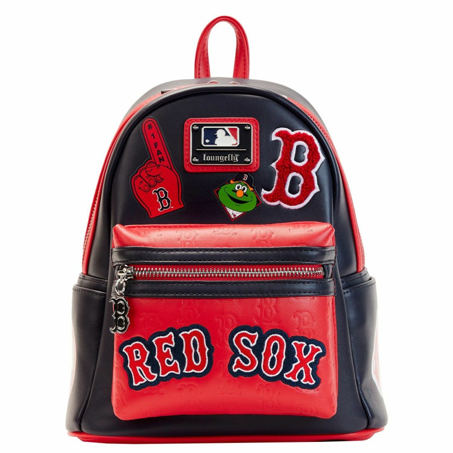 Handbags & Wallets * | Mlb Boston Red Sox Patches Mini Backpack Loungefly Special