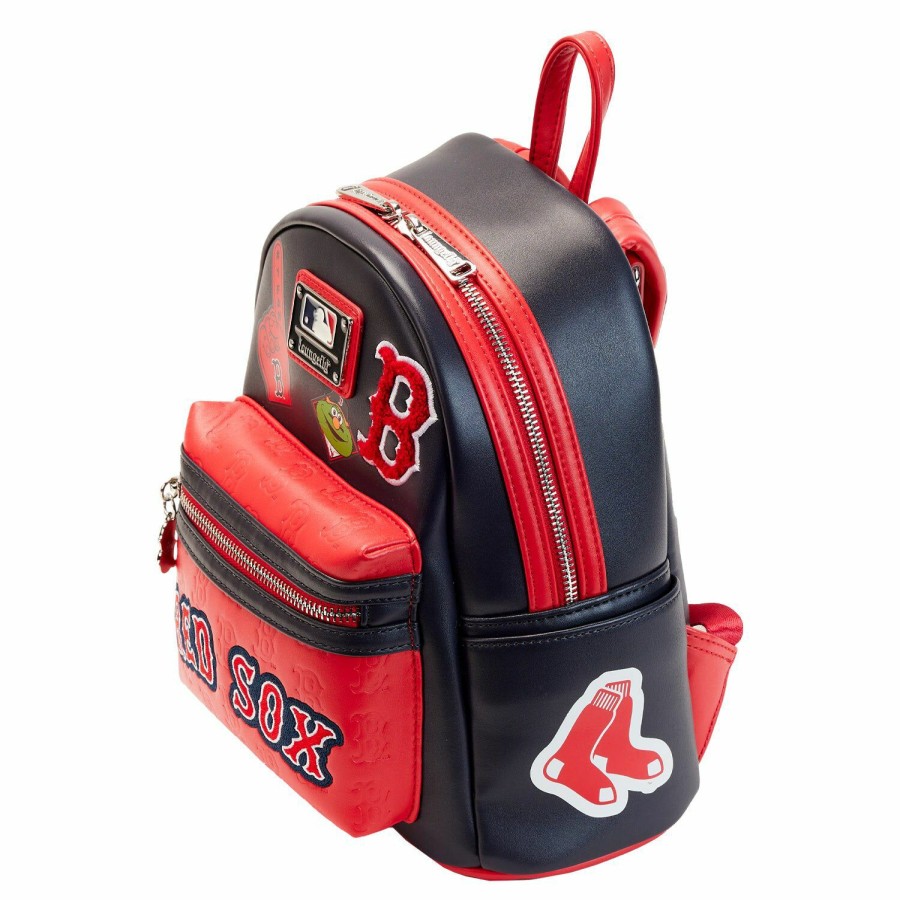 Handbags & Wallets * | Mlb Boston Red Sox Patches Mini Backpack Loungefly Special